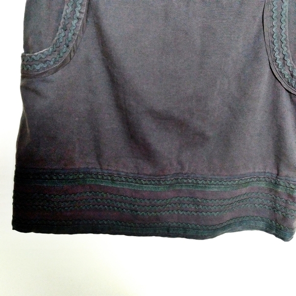 Anthropologie Elevenses Brown Embroidered Pencil Skirt Size 2 - Picture 4 of 6